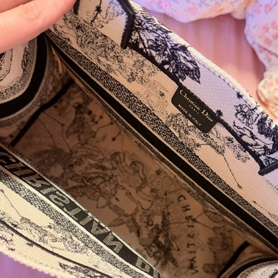 DIOR BOOK TOTE 星座奶油白輕便袋 中號-8
