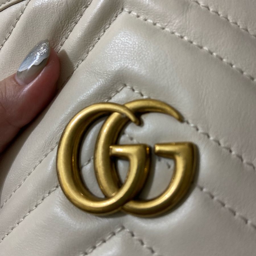 Gucci米白水桶包-15