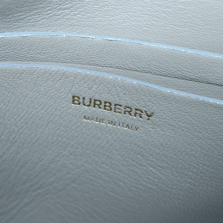 【日本直送】BURBERRY 漆皮灰色金色肩包 Auth bs17639-17