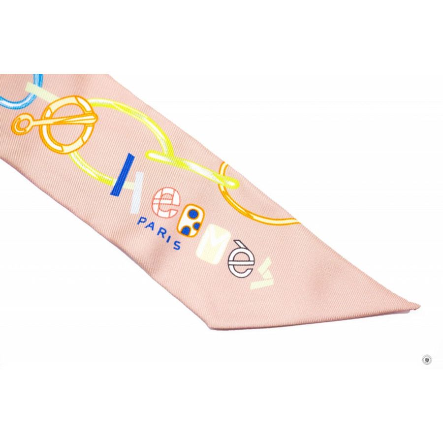 Hermes H063951S Twilly Mb/rose Poudre/bl / 09 Silk Silk & Scarf-1