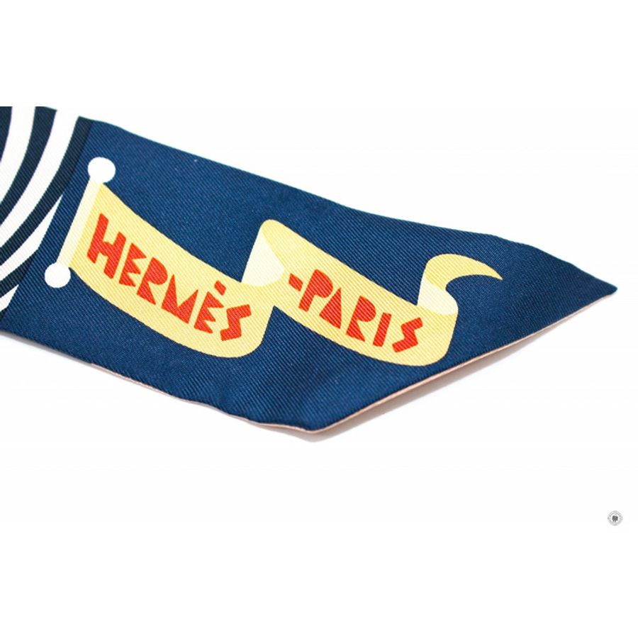 Hermes H064006 Prade EN Fanfare Twilly Aj/noir/caramel/gris / 08 Silk Silk & Scarf-1