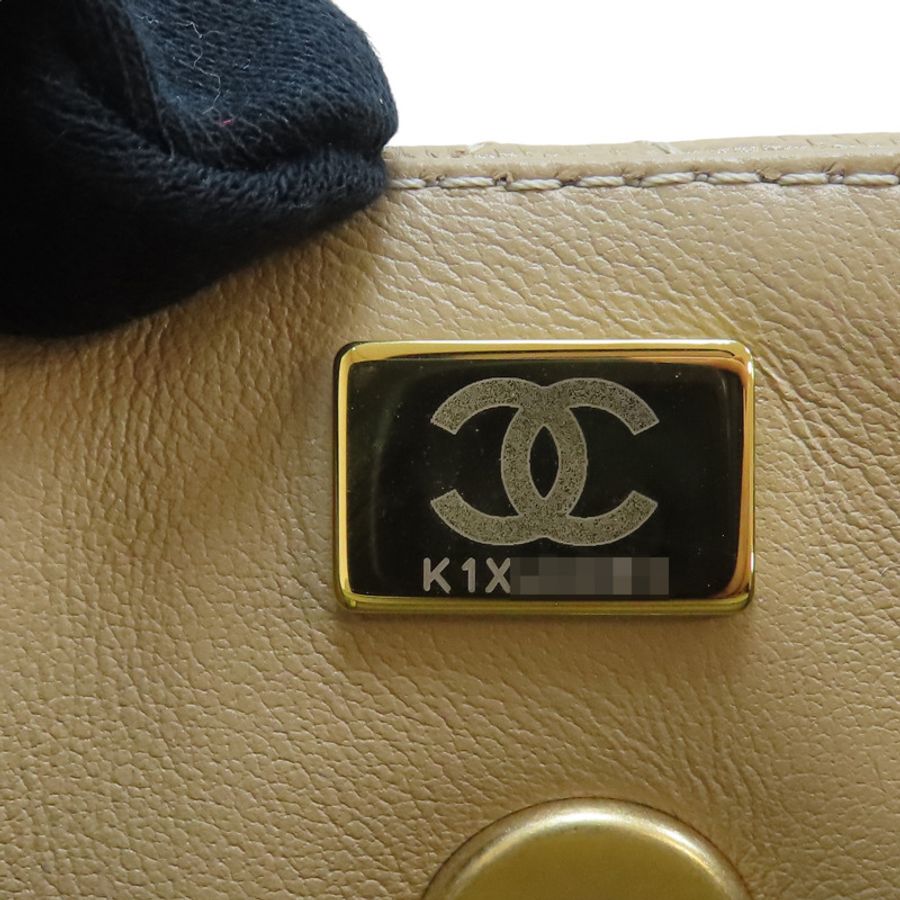 【一口價】奶茶色皮革菱格紋肩背金扣K1XLK065-6