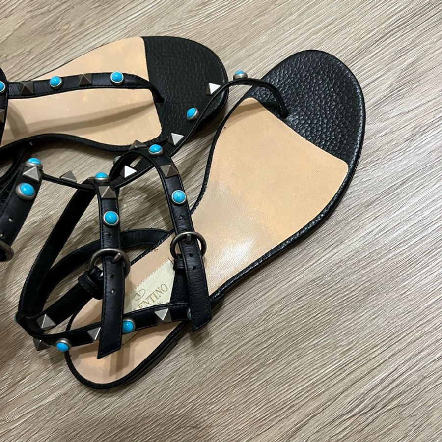 瑞奇二手精品 salvatore ferragamo 羅馬鞋 涼鞋 卯釘 36 美品-3