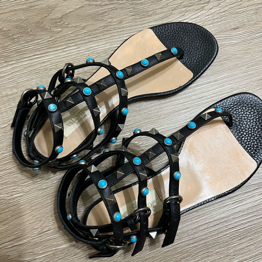 瑞奇二手精品 salvatore ferragamo 羅馬鞋 涼鞋 卯釘 36 美品-4