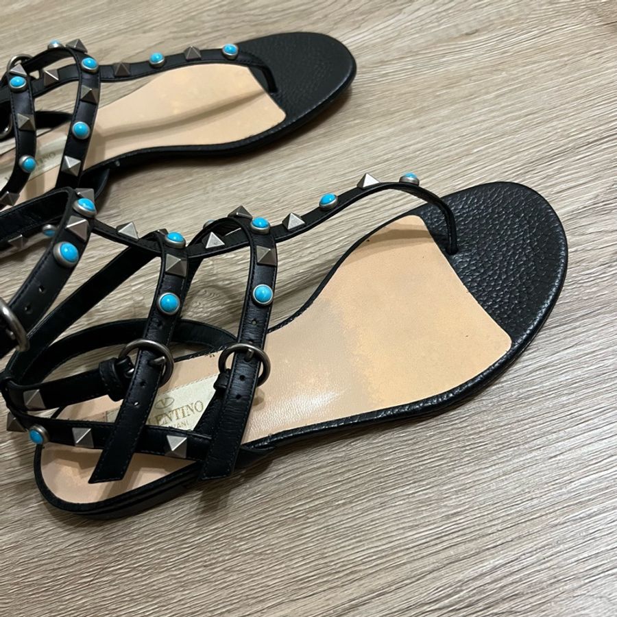 瑞奇二手精品 salvatore ferragamo 羅馬鞋 涼鞋 卯釘 36 美品-5