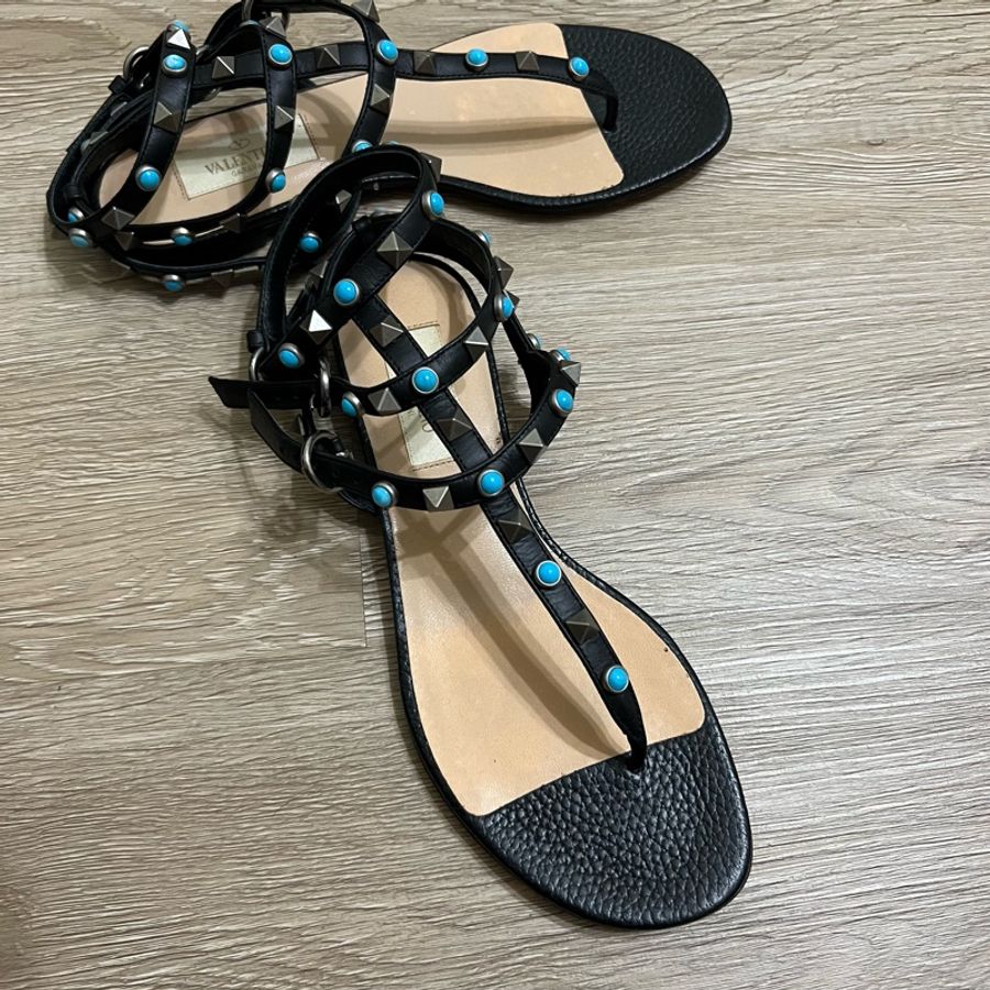 瑞奇二手精品 salvatore ferragamo 羅馬鞋 涼鞋 卯釘 36 美品-6