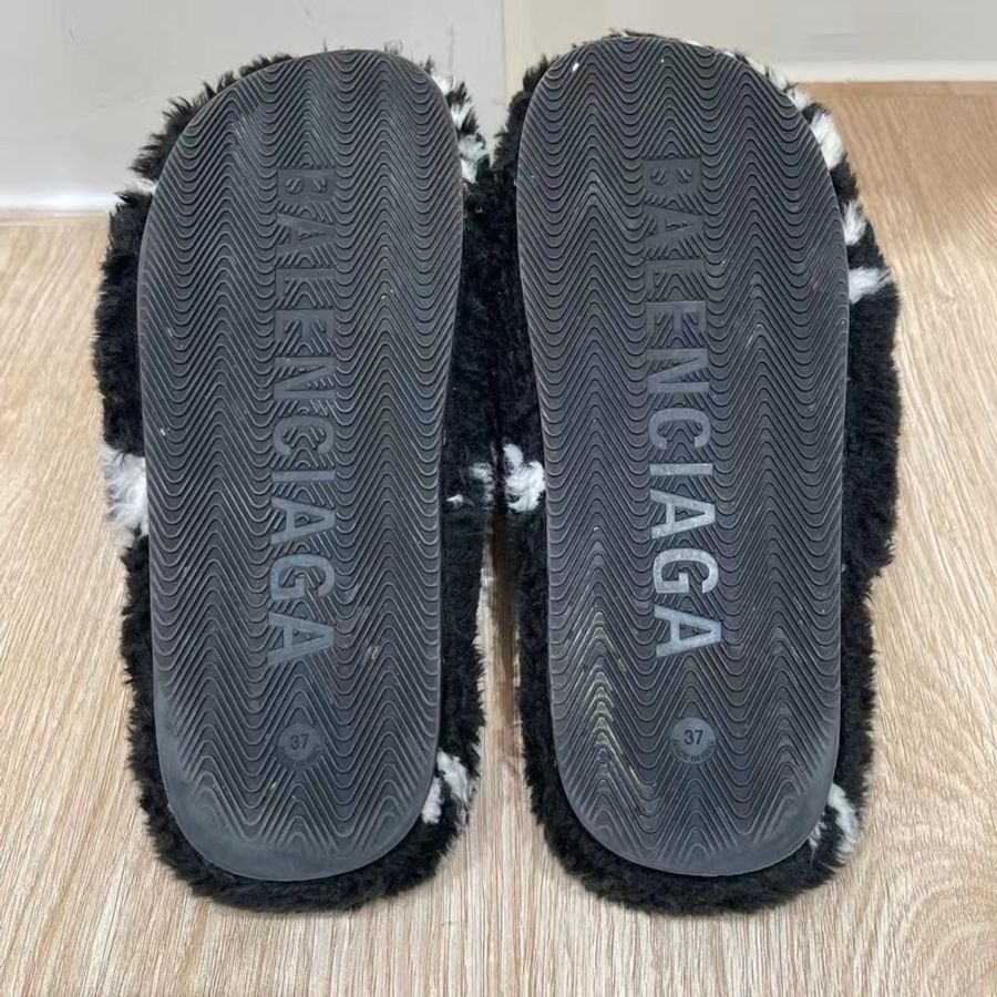 Balenciaga 巴黎世家毛拖鞋-4