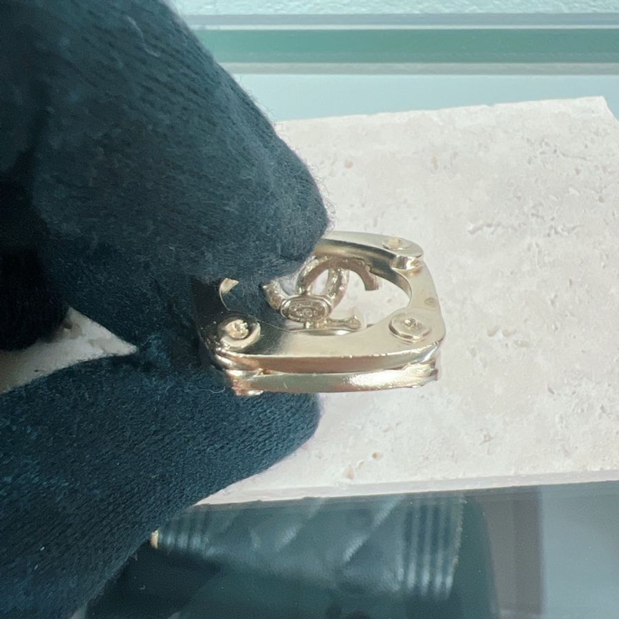 Chanel cc logo16s 水鑽淡金戒指-3