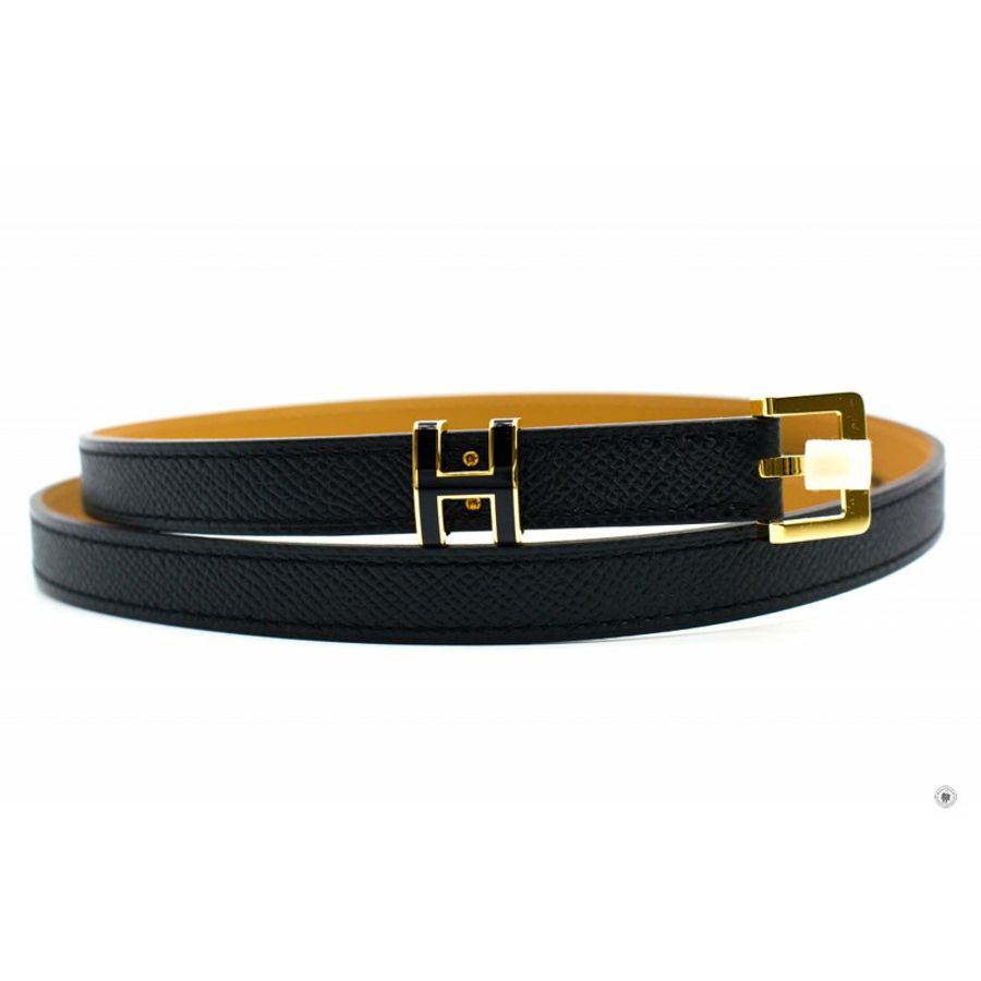 Hermes H081087 Ceinture F Pop H 15 Veau Black / CC89 Epsom 85CM Belts Ghw-0