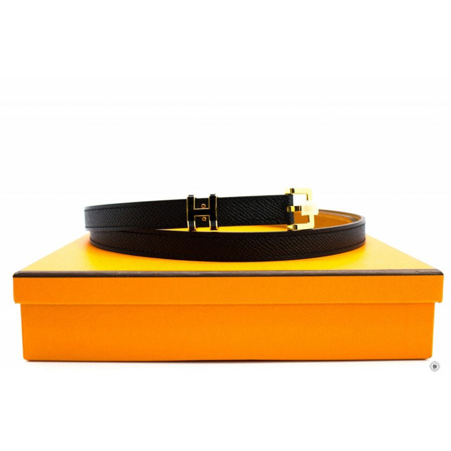 Hermes H081087 Ceinture F Pop H 15 Veau Black / CC89 Epsom 85CM Belts Ghw-5