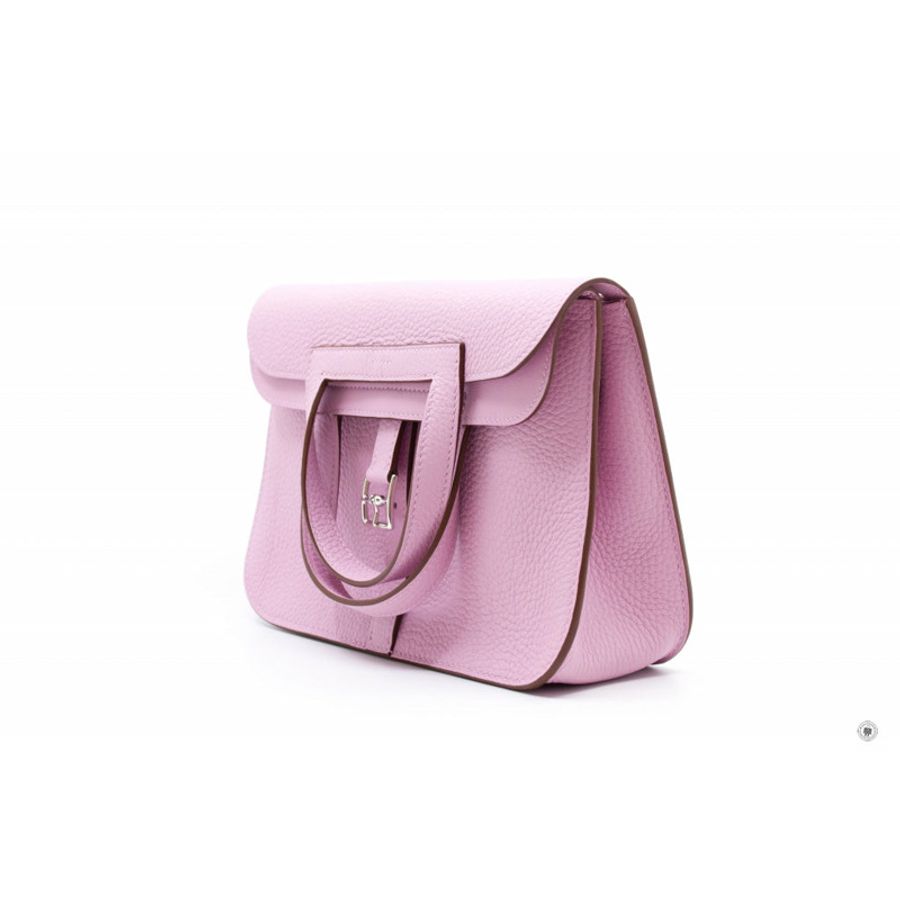 Hermes H082027 Halzan 25 Mauve Sylvestre / CKX9 Taurillon Clemence Shoulder Bags Phw-1