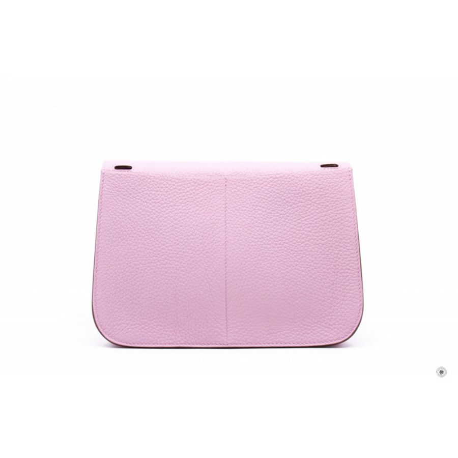 Hermes H082027 Halzan 25 Mauve Sylvestre / CKX9 Taurillon Clemence Shoulder Bags Phw-2
