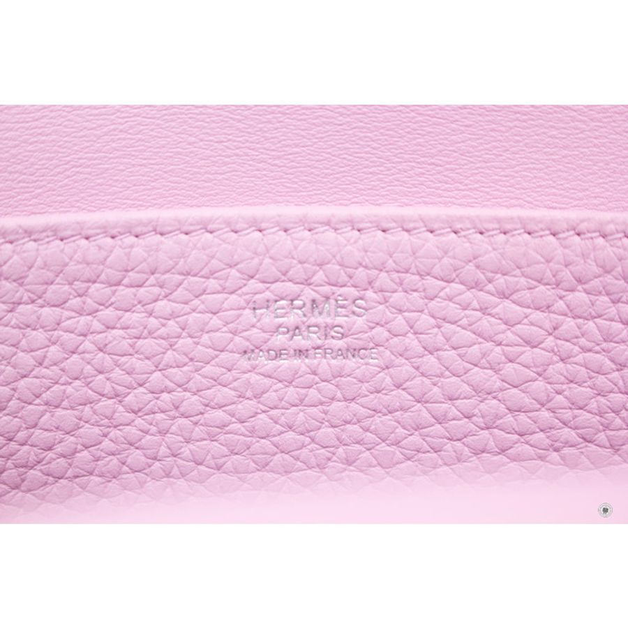 Hermes H082027 Halzan 25 Mauve Sylvestre / CKX9 Taurillon Clemence Shoulder Bags Phw-4