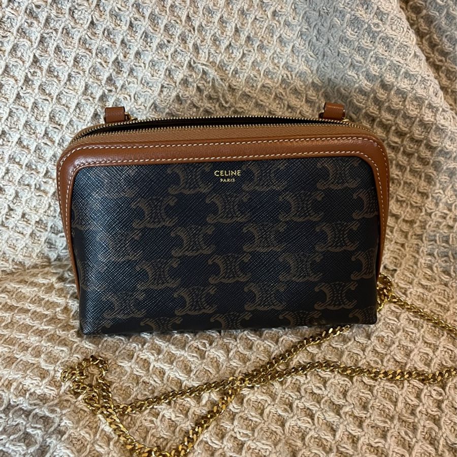 Celine Clutch on Chain老花貝殼包✨-0