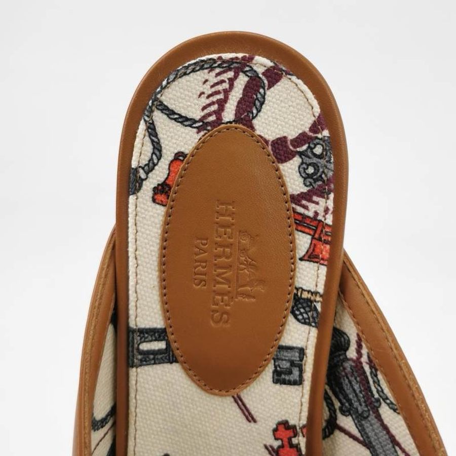 Hermes Oz牛皮穆勒鞋拖鞋38碼-5