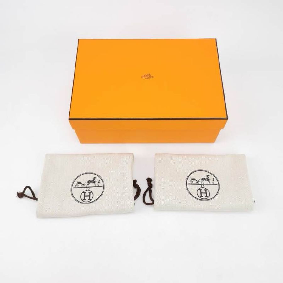 Hermes Oz牛皮穆勒鞋拖鞋38碼-7