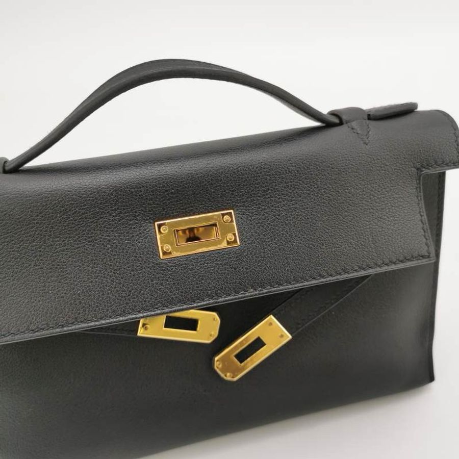 Hermes Kelly凱莉包Mini牛皮純色旋扣手提包-8