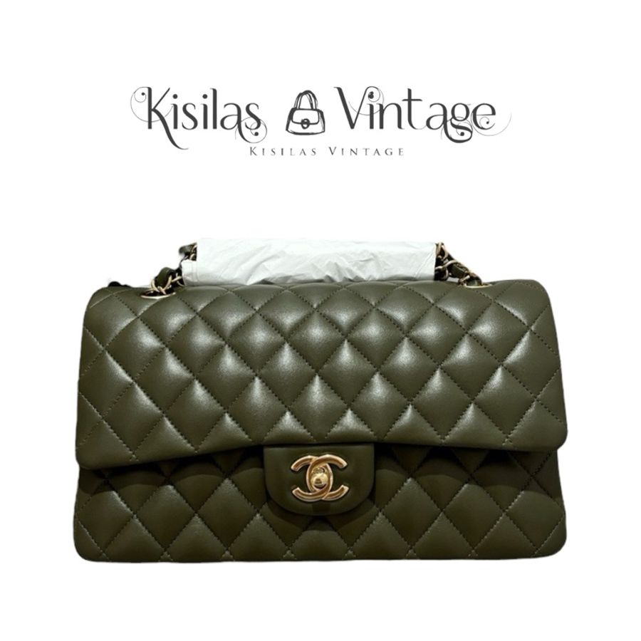 Chanel Lambskin 22k CF25 橄欖綠-0
