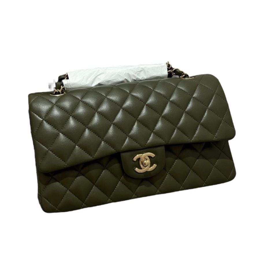 Chanel Lambskin 22k CF25 橄欖綠-1