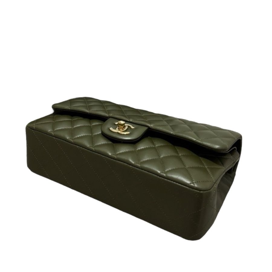 Chanel Lambskin 22k CF25 橄欖綠-4
