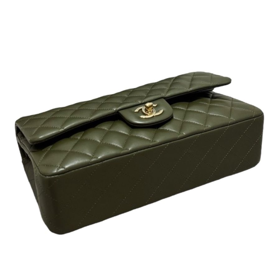 Chanel Lambskin 22k CF25 橄欖綠-5