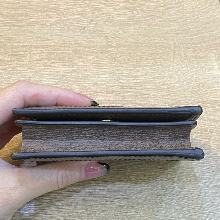 gucci PVC 拚咖牛皮迪士尼塗鴉唐老鴨5卡mini短夾-8