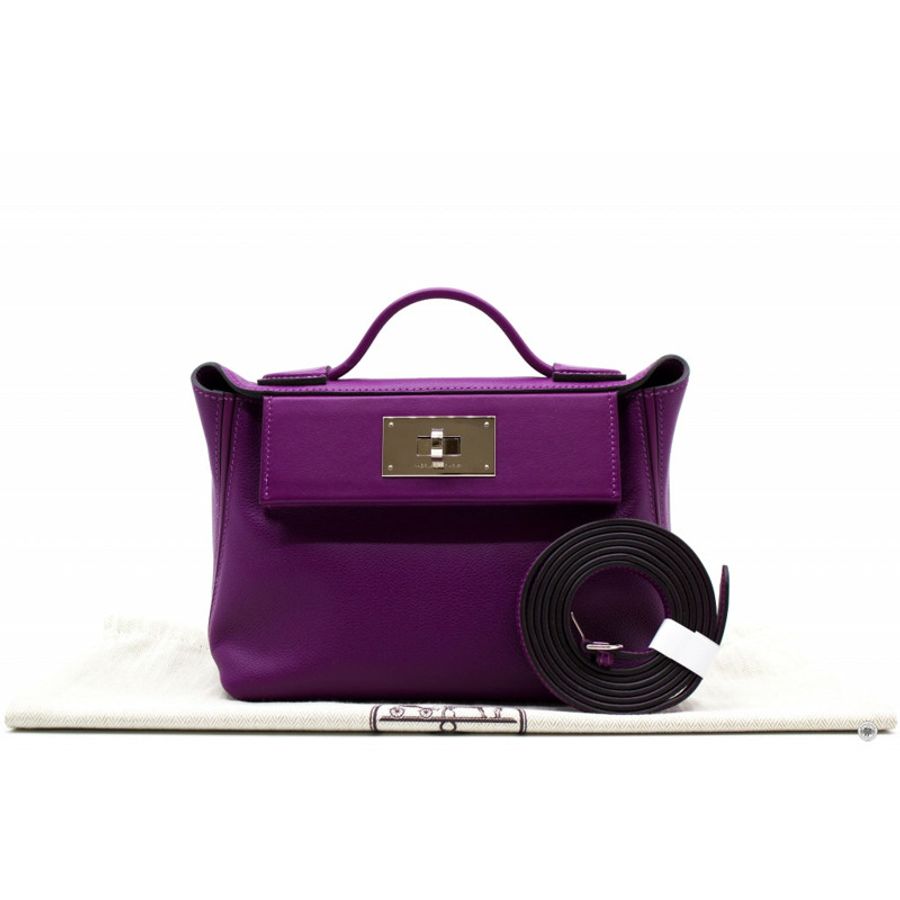 Hermes H082153 24/24 Mini Anemone/anemone Taurillon Clemence Shoulder Bags Phw-13
