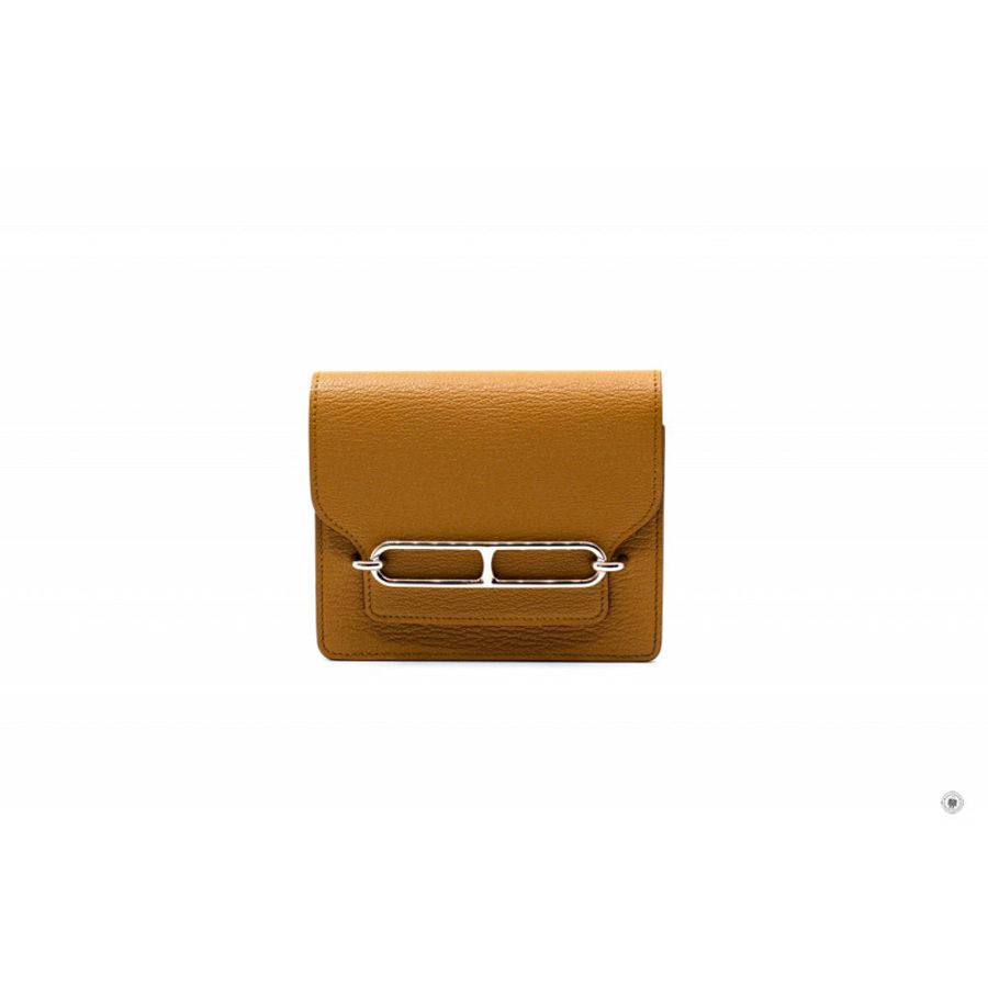 Hermes H082213 Roulis Slim Wallet QUEBRACHO/CK2J Evergrain Short Wallet Phw-0