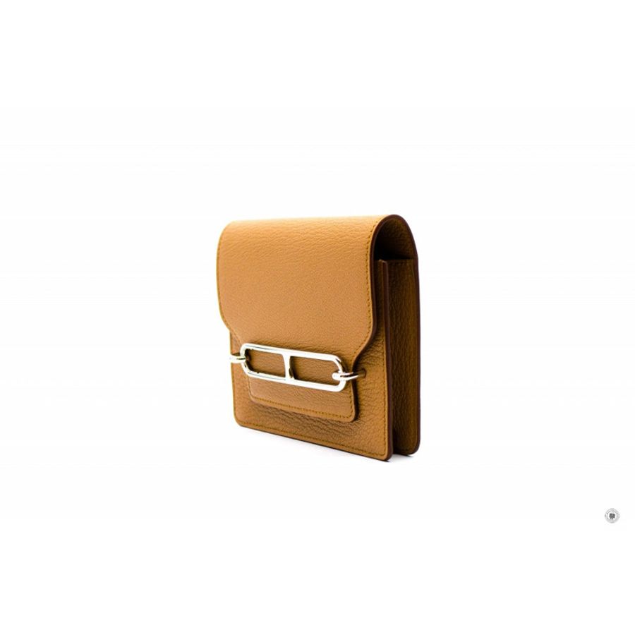 Hermes H082213 Roulis Slim Wallet QUEBRACHO/CK2J Evergrain Short Wallet Phw-1