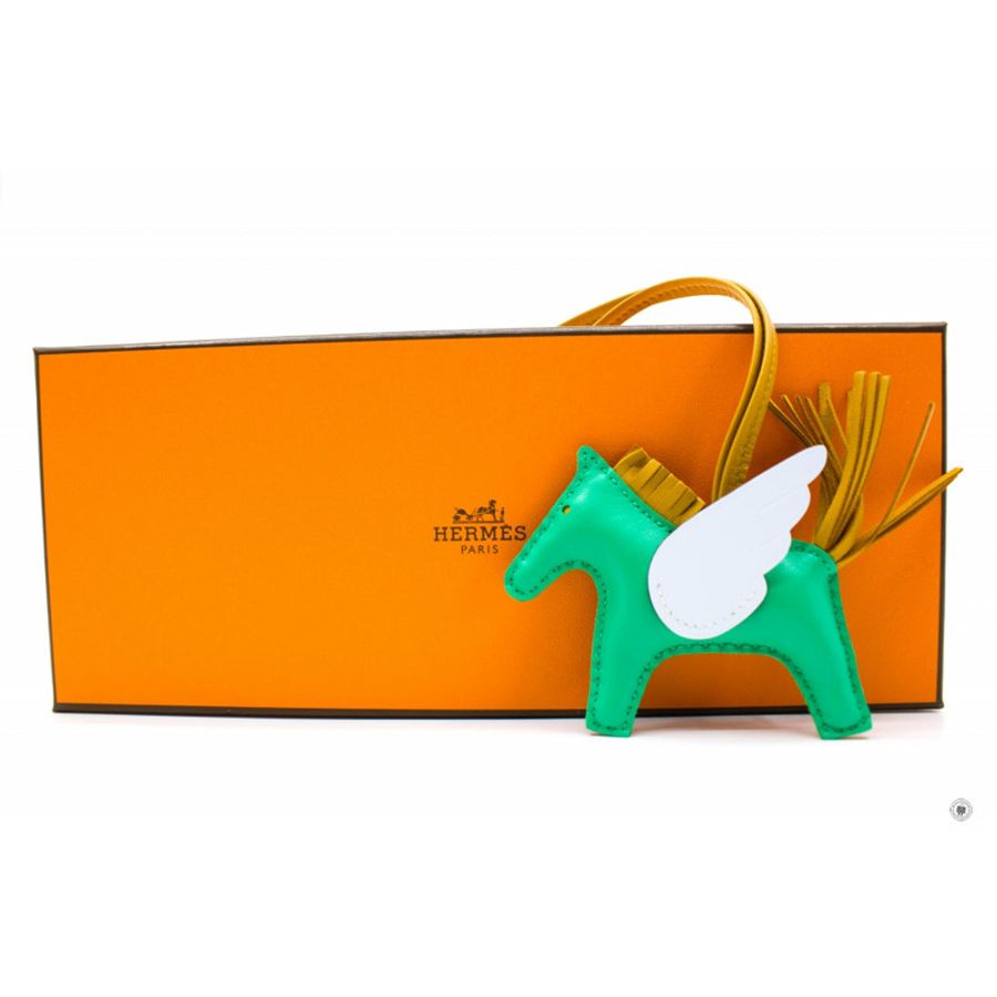 Hermes H083010 Rodeo Pegase PM Menthe/sesame/blue Brume / Caac Lambskin Charms-0