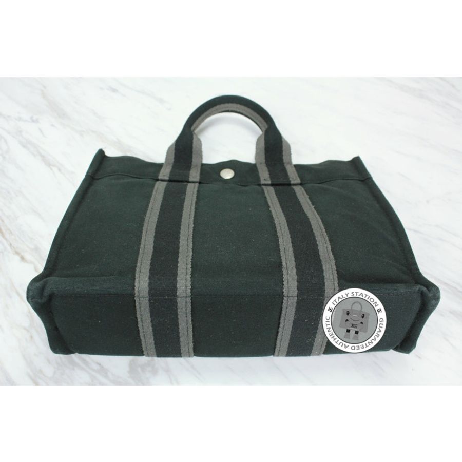Hermes Herline Black Canvas Small Tote Bag Phw-2
