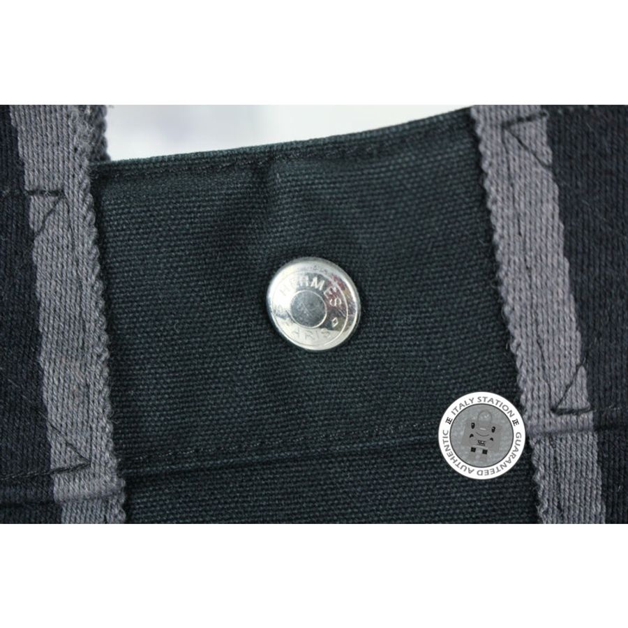 Hermes Herline Black Canvas Small Tote Bag Phw-5