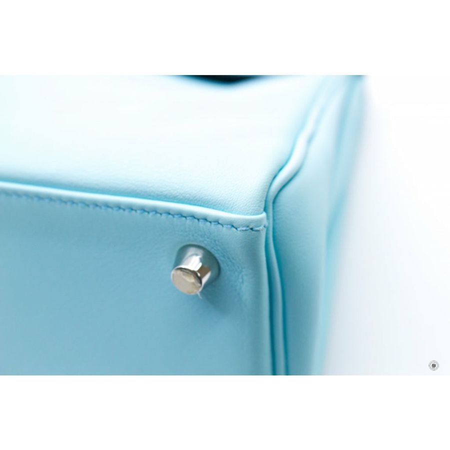 Hermes Kelly 25 Blue Zephyr / CKU2 Swift Shoulder Bags Phw-5