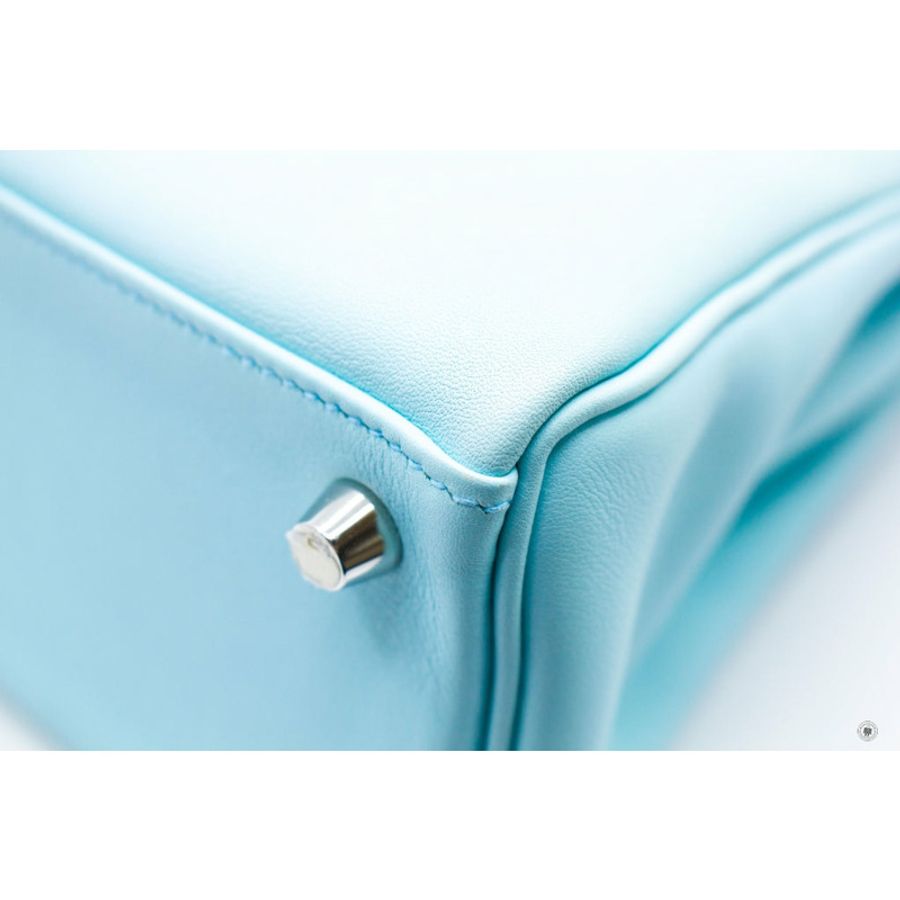 Hermes Kelly 25 Blue Zephyr / CKU2 Swift Shoulder Bags Phw-7