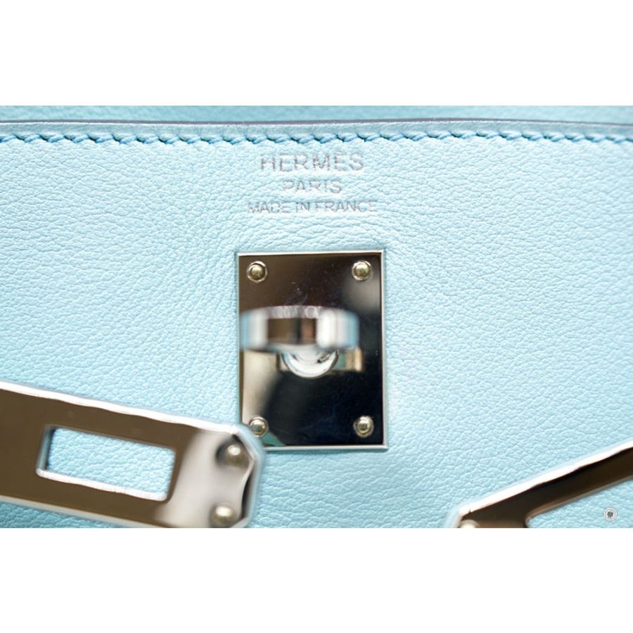 Hermes Kelly 25 Blue Zephyr / CKU2 Swift Shoulder Bags Phw-12