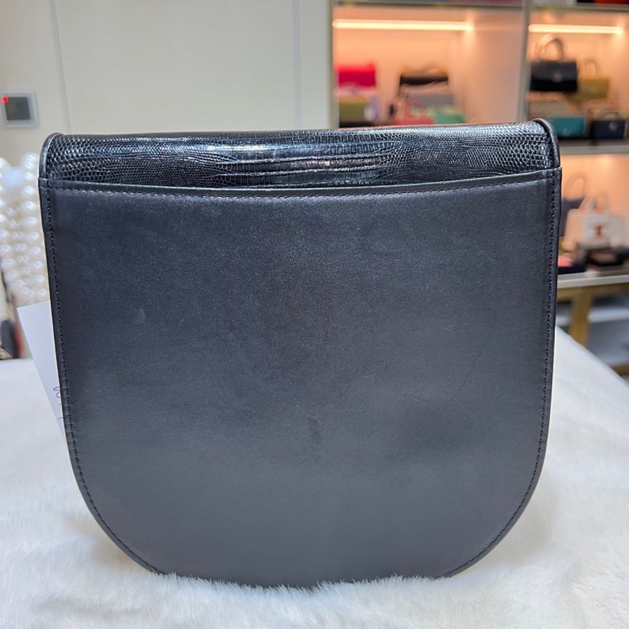 Yves Saint Laurent ysl vintage 蜥蜴皮拼牛皮斜孭袋 X587-1