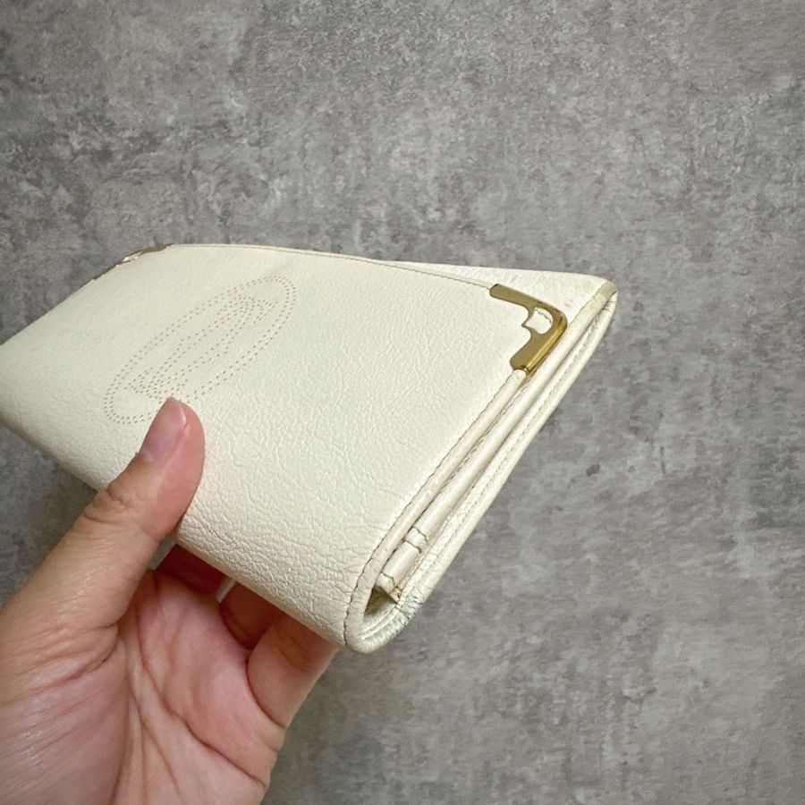 二手白色牛皮Cartier長夾-5