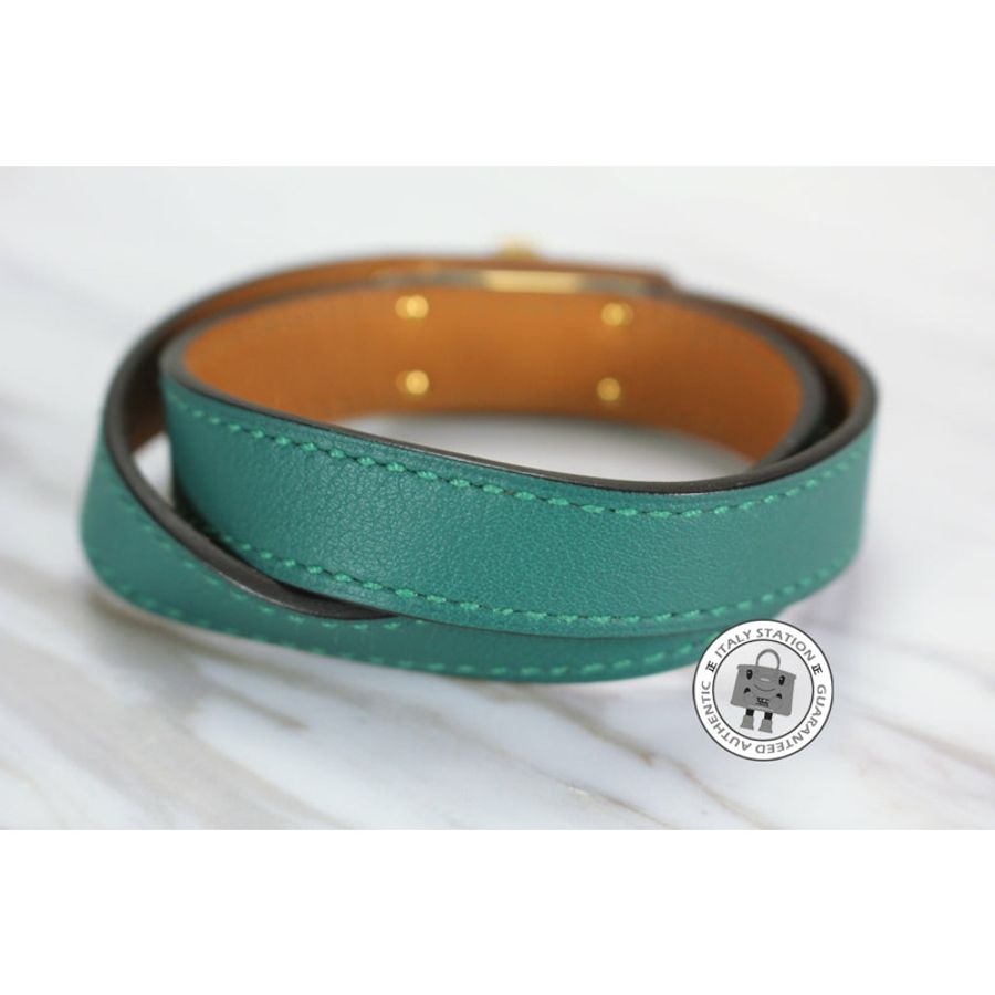 Hermes Kelly Double Tour Malachite / CCZ6 Swift Medium Bracelet Ghw-3