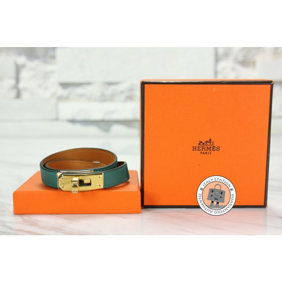 Hermes Kelly Double Tour Malachite / CCZ6 Swift Medium Bracelet Ghw-6