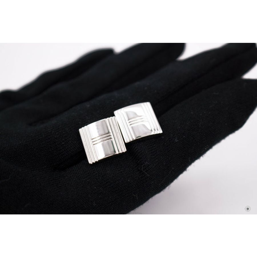 Hermes Kelly Model Lock Cufflink Silver Cufflink Phw-1
