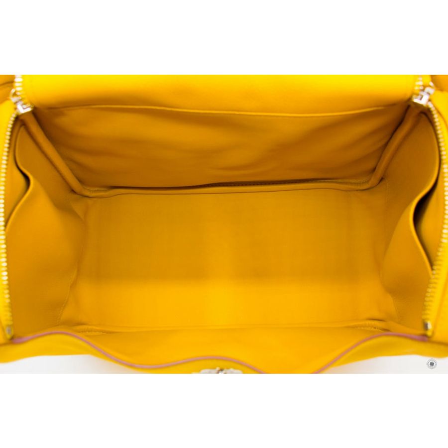 Hermes Lindy 30 Amber Jaune / CK9D  Evercolor 30 Shoulder Bags Phw-11