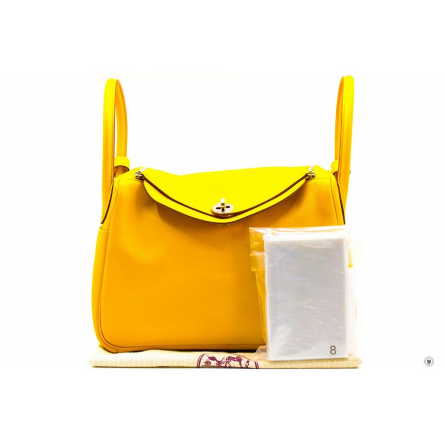 Hermes Lindy 30 Amber Jaune / CK9D  Evercolor 30 Shoulder Bags Phw-13