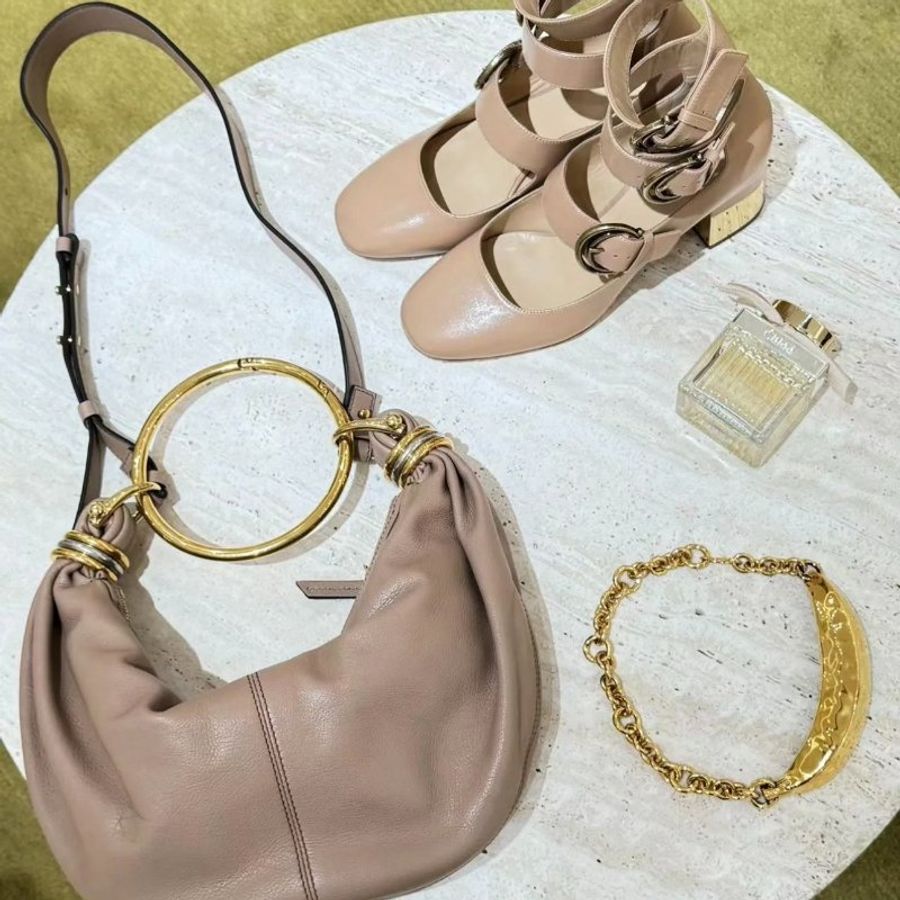 🎊佳節特賣🎁Chloe Bracelet Hobo 手環包 木玫瑰-3