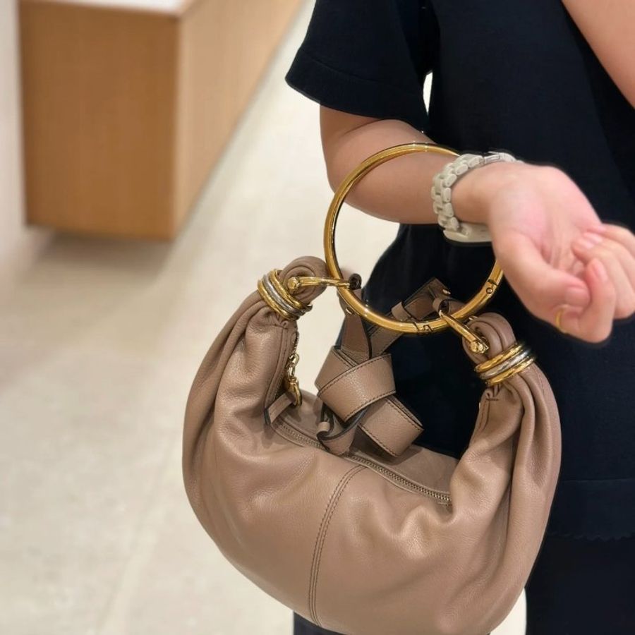 🎊佳節特賣🎁Chloe Bracelet Hobo 手環包 木玫瑰-4