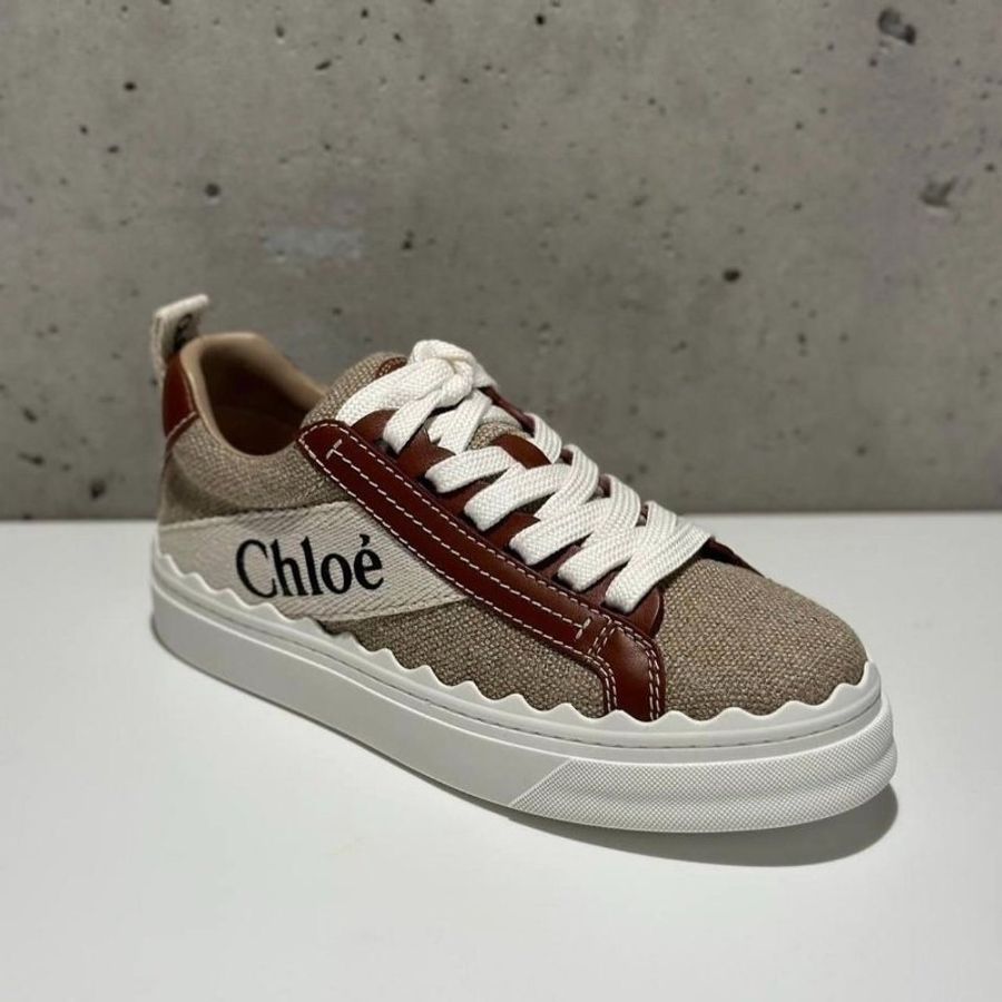 Chloe Lauren 亞麻配小牛皮運動鞋 IT 35/36/37/38/39/40《當季專櫃正售★全新商品 》-7