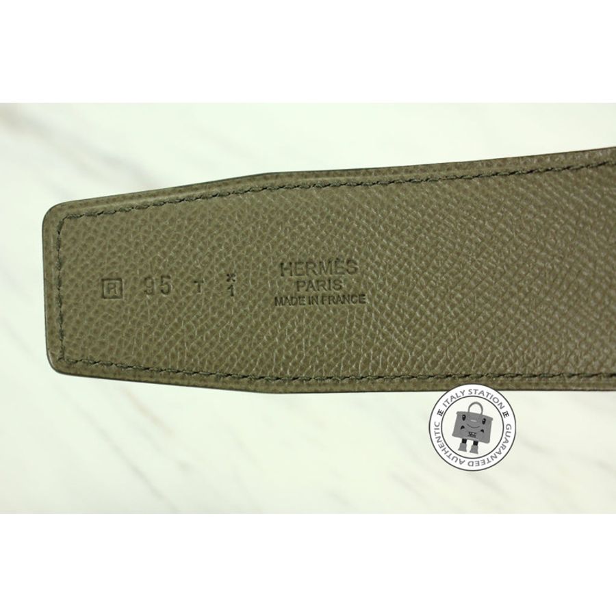 Hermes Reversible 42 MM Fauve / Etoupe Tadelakt 95 Belts-1