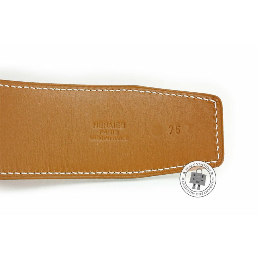 Hermes Reversible 42 MM White+nature Epsom 75 Belts-2