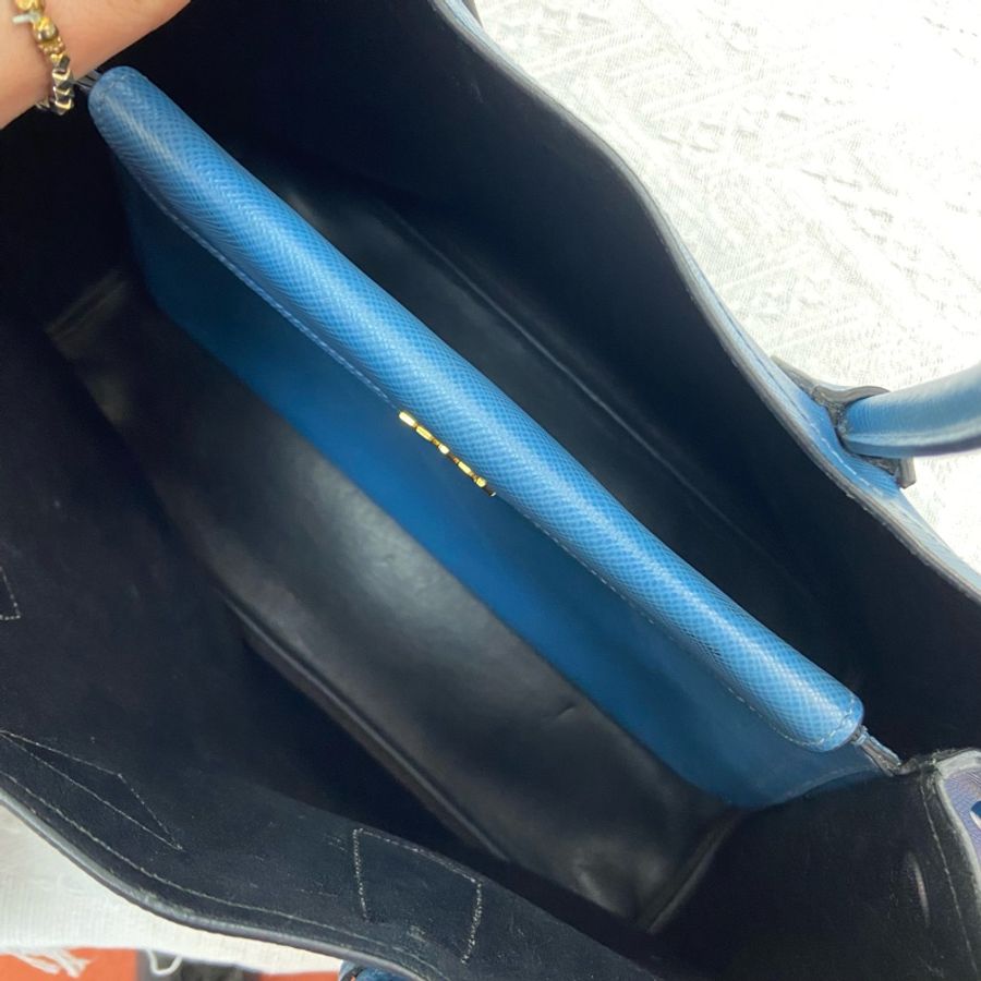 Prada Double bag 中號 藍色 風琴包單肩包 殺手包 手提包 斜挎包-5