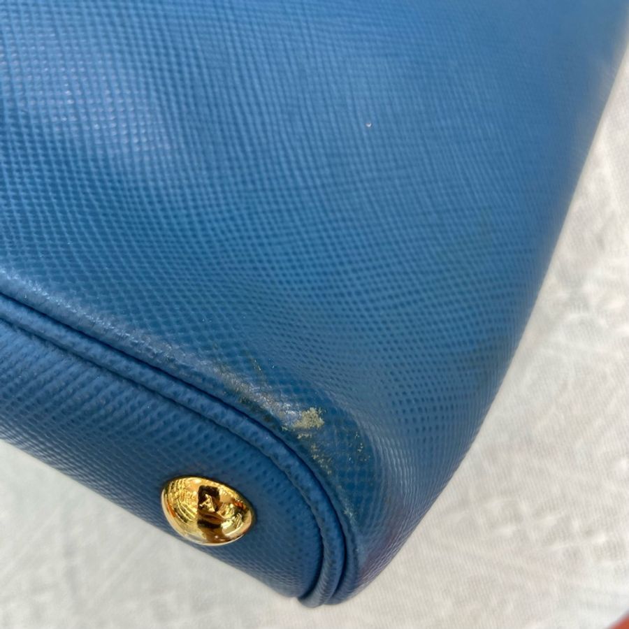 Prada Double bag 中號 藍色 風琴包單肩包 殺手包 手提包 斜挎包-6