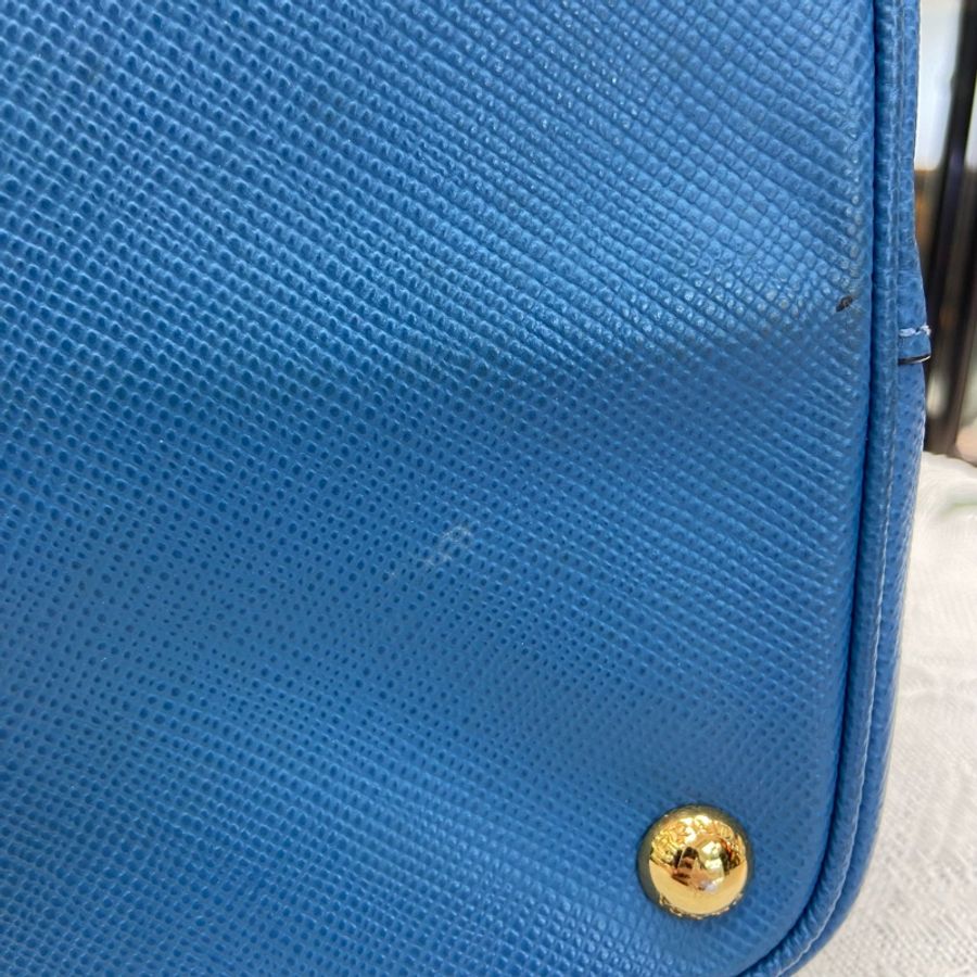 Prada Double bag 中號 藍色 風琴包單肩包 殺手包 手提包 斜挎包-7